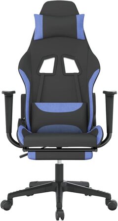 Ігрове крісло з підставкою для ніг, крісло для ПК, ігрове крісло, крісло для геймерів, крісла для домашнього офісу, крісла для ігор, комп&39ютерне крісло, крісло для PlayStation, чорно-синя тканина