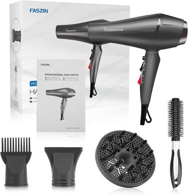 Фен Faszin Hair Dryer Ion Professional Професійний фен для волосся - надшвидкий фен з термостійкою технологією Triple-L Plus, з 4