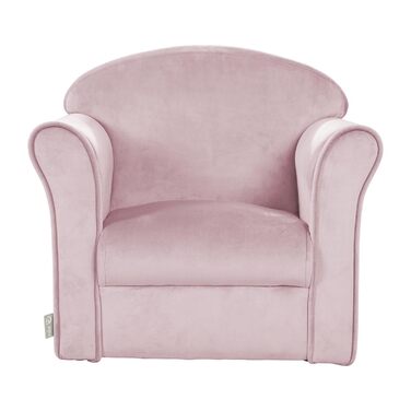 Дитяче крісло Lil Диван з підлокітниками - для хлопчиків і дівчаток - зручне дитяче крісло - оксамитова тканина рожевого кольору -