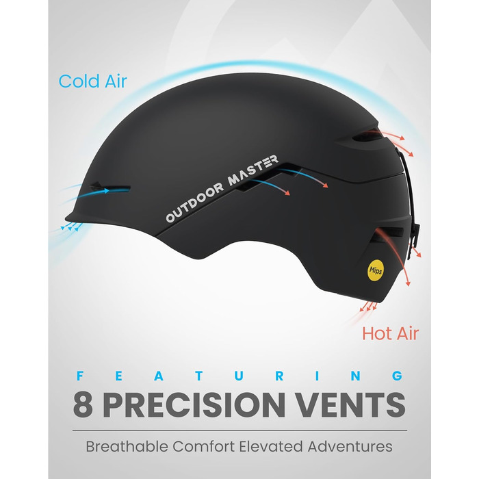 Комплект лижних шоломів OutdoorMaster, лижний шолом ELK MIPS з лижними окулярами OTG - комплект шоломів для сноуборду MIPS для чоловіків, жінок та дітей, матово-чорний, L