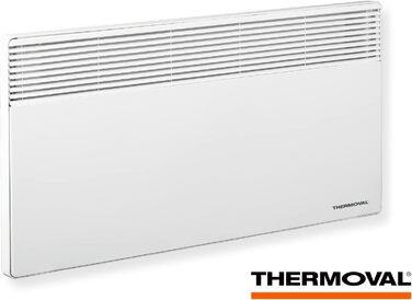 Електричний конвектор Thermoval, електричний радіатор TX 2500, 2,5 кВт, IP20, окремостоячий або настінний електричний обігрівач, електричне опалення для житлових та офісних приміщень, конвекторний обігрівач, білий