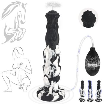 Реалістичний фалоімітатор-монстр із функцією впорскування та сильною великою присоскою, опуклі риси обличчя, функція розпилення води, анальний фалоімітатор, що впорскує, фалоімітатор у формі тварини, м&39яка секс-іграшка для жінок та чоловіків, 25,5