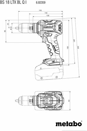 Акумуляторний дриль-шуруповерт 18В 2 шт. LiHD зарядний пристрій ASC 145 - пластиковий кейс 602359770, 18 LTX BL Q I