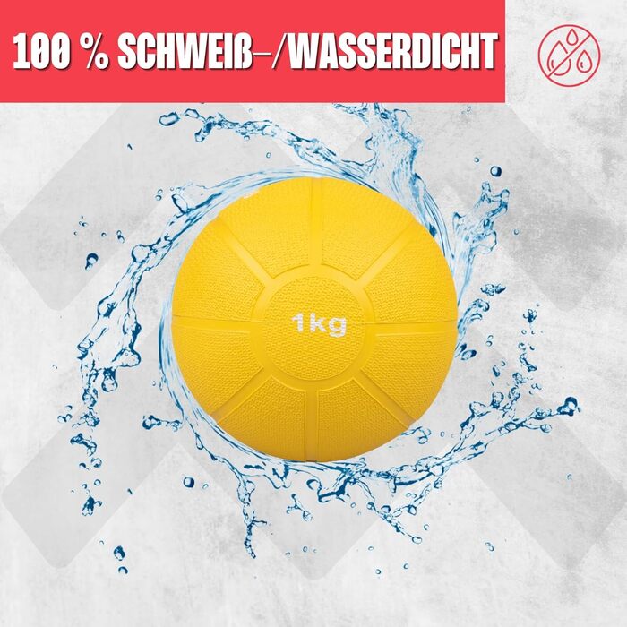 Медичний м&39яч Тверда гума Доступний вагою 1 кг, 2 кг, 3 кг, 4 кг та 5 кг. Жовтий - 1 кг