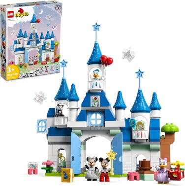 Конструктор Lego DUPLO Disney 3 в 1 Чарівний замок 10998 для сімейної гри з 5 персонажами Disney, включаючи Міккі, Мінні та друзів