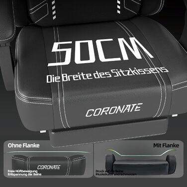 Ергономічне ігрове крісло з регульованою спинкою та функцією повороту на 360 - Офісне крісло для дорослих/молоді 150 кг, тканинне крісло з ПК білого кольору для домашнього офісу/ігор