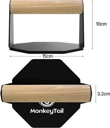 Ручки для віджимань MonkeyTail Обладнання для домашнього спортзалу для віджимань та тренування мязів рук Ручка з пінопласту (чорна) Виготовлена з заліза дерева