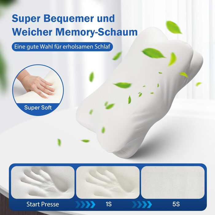 Подушка для шийного відділу хребта від болю в шиї, ортопедична подушка з піною з ефектом пам&39яті від болю в плечах, ергономічна подушка для підтримки голови та шиї для сну на боці/спині/животі, розкішна подушка для шиї