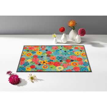 Килимок для дверей, що можна прати та сушити, Flower Power 40x60 см, для використання всередині та зовні приміщень, можна прати, різнокольоровий 40 x 60 см (прямокутний)