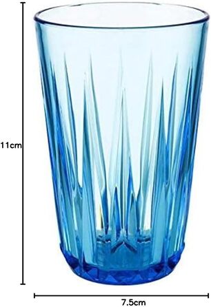 Набір з 6 високоякісних пластикових склянок Tritan об'ємом 0,2 літра, без вмісту BPA, кришталевий вигляд, ударостійкі багаторазові