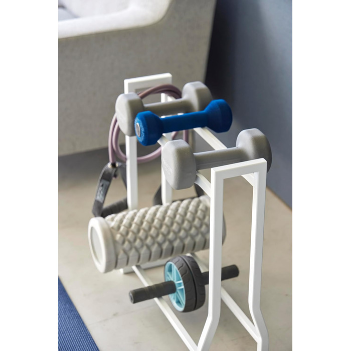 Стійка для гантелей Yamazaki 1963 TOWER, біла, сталь/силікон, 52 x 17 x 54,3 см, біла