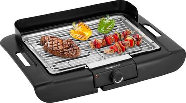 Настільний гриль Clatronic Барбекю електричний гриль ідеально підходить для балкона та кухні поверхня гриля 35 x 24 см електричний