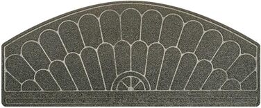 Килимових покриттів для сходів, нековзні, без клею, виготовлені з TPR, із самопоглинаючою основою, накладки на сходинки з напівкруглим візерунком, легко очищаються для гвинтових сходів, безпечні, із загнутими краями, сірі, 5