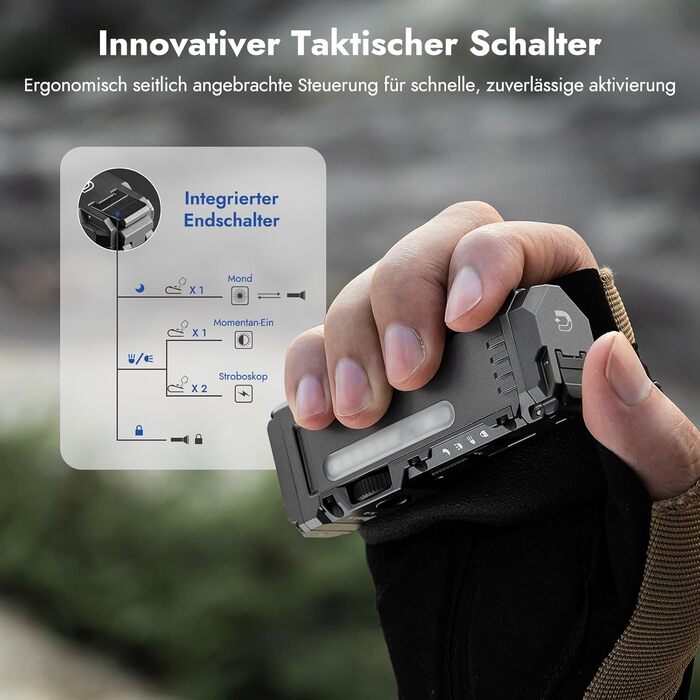 Міні-світлодіодний ліхтарик WUBEN X4 з RGB-підсвіткою, маленький акумуляторний ліхтарик 1500 люмен, тактичний ліхтарик EDC IP68 для кемпінгу, вечірок, надзвичайних ситуацій, чорний