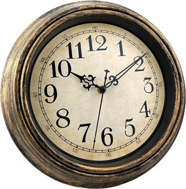 Настінний годинник Plumeet Classic 25см Тихий настінний ретро годинник без цокання для вітальні - спальні - на батарейках (ретро)