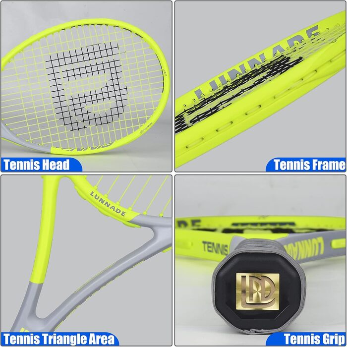 Тенісна ракетка Pro Elite 27" Head-Yellow 280 г алюміній+карбон готова до гри 658 см² XL sweet spot для жінок чоловіків початківців та середнього рівня чорно-жовта матова + фірмовий чохол найпопулярніший колір 2025