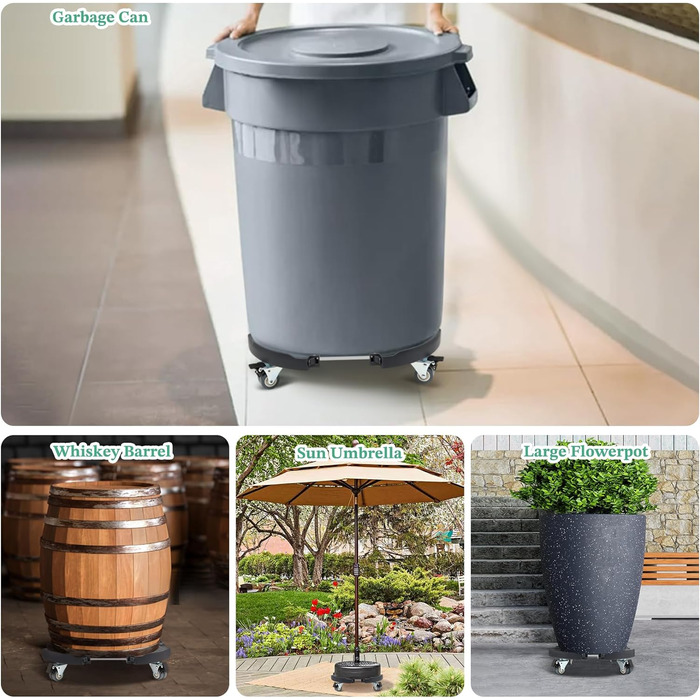 Рослинний валик круглий Ø 40-54см вантажопідйомність 200 кг, рослинний валик на відкритому повітрі з колесами, що обертаються на 3