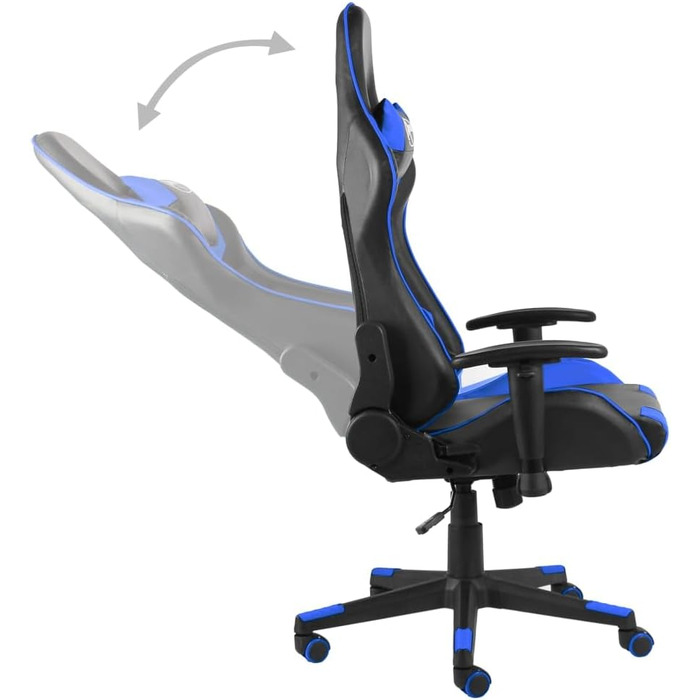 Геймерське крісло, обертове крісло, синє, ПВХ