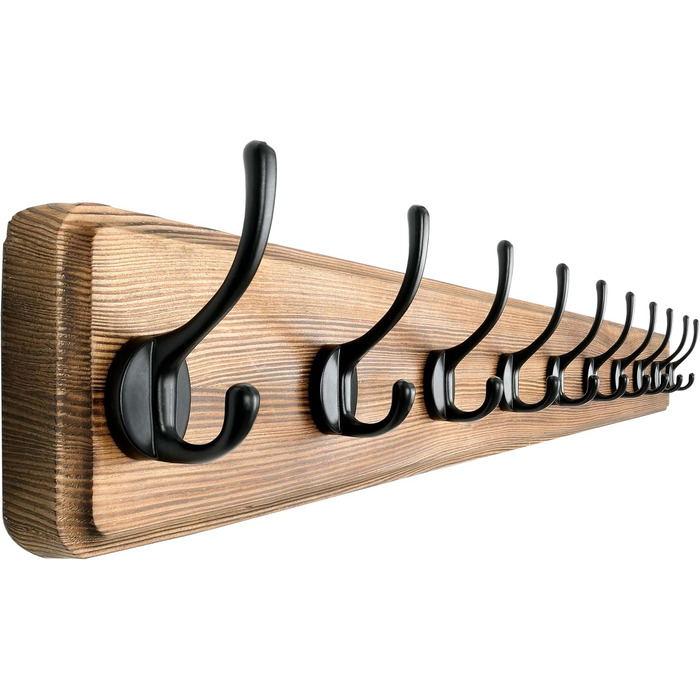 Вішалка для пальто Dseap, міцна гачкова вішалка довжиною 97 см з 10 гачками, гачки для пальто настінні, гачки для пальто для одягу