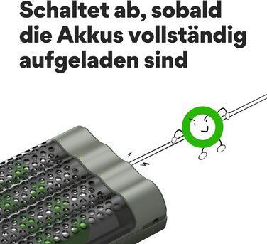 Зарядний пристрій, включаючи 4 батареї типу AA ємністю 2600 мАг, 452, USB-