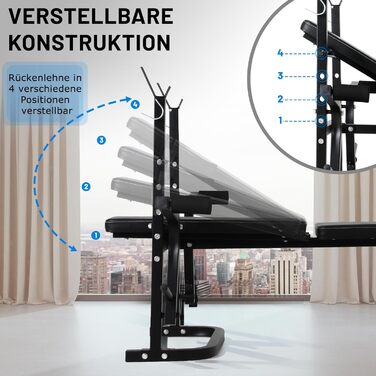 Багатофункціональна регульована лава зі стійкою для штанги, розгиначем ніг та кронштейнами типу &quotметелик&quot, регульована лава для жиму лежачи, стабільна лава для штанги до 150 кг