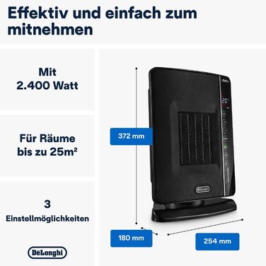 Обігрівач De&39Longhi DCH7993ER.BC, 1 літр, чорний, 25x18x37, одинарний