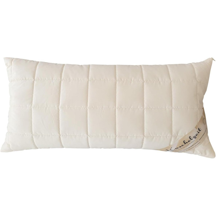 Регульована по висоті подушка для шиї з натурального латексу розміром 40x80 см з окремою внутрішньою подушкою та стьобаним чохлом зі 100 органічної бавовни - Зроблено в Німеччині