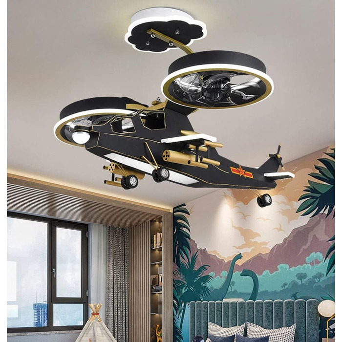 Стельовий світлодіодний світильник PAZWAHF 88W, стельовий вентилятор зі світлодіодним підсвічуванням, регульованою швидкістю вітру