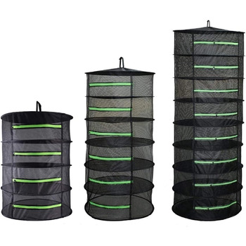 Сушильна сітка для трав, 4-х шарова сушарка для рослин Сушильна стійка на блискавці, складна підвісна Підходить для сушіння сухоцв