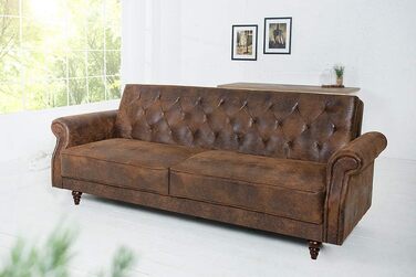 Диван Invicta INTERIOR Chesterfield Maison Belle AFFAIRE 220 см антично-коричневий з функцією сну розкладний диван-ліжко