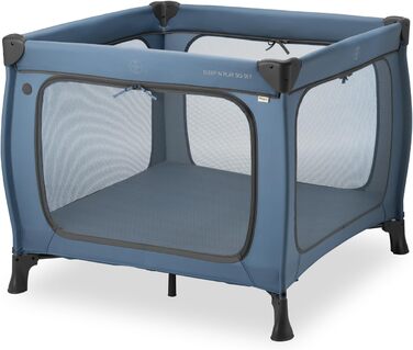 Темно-синій - Дорожнє ліжечко та манеж з матрацом від народження до 15 кг, ігровий центр з XL-розміром отвору, повітряні сітчасті вставки, складне дитяче ліжечко з сумкою для перенесення