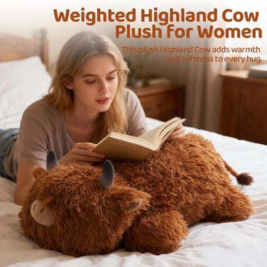 М'яка іграшка Mewaii Weighted Plush Highland Cow, 58 см, 1.8 кг