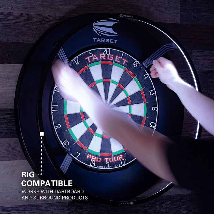 Система освітлення мішені Target Darts Corona Vision (чорна рамка, LED-кільце)