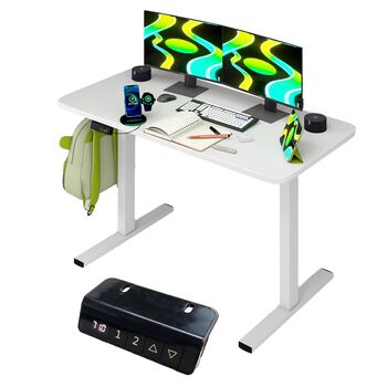 Ігровий стіл з регульованою висотою, комп&39ютерний стіл з регульованою висотою та акумуляторним USB-двигуном, стіл з електричним регулюванням висоти, сучасний дизайн столу для роботи стоячи 120 x 60 x 72-119 см