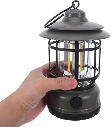 Акумуляторний світлодіодний кемпінговий ліхтар Наметовий ліхтар для використання на вулиці під час відключення електроенергії, ідеально підходить для походів та подорожей аварійний ліхтар для походів та кемпінгу, оливково-зелений