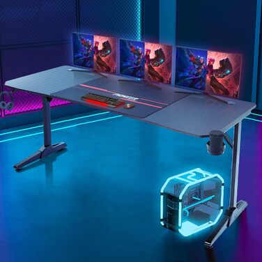 Стіл 180 см ігровий стіл геймерський комп'ютерний стіл ергономічний стіл для ПК з ящиком для зберігання кабелів, підстаканником і