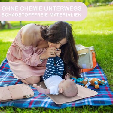 Сумка для підгузків Jubi з пеленальним килимком для подорожей з додатковим простором - маленька сумка для підгузків - рожева з кон