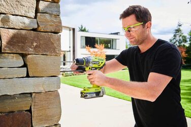 Акумуляторний ударний дриль-шуруповерт Ryobi (18 В, функція ударного свердління, без акумулятора, швидкозатискний патрон, світлоді