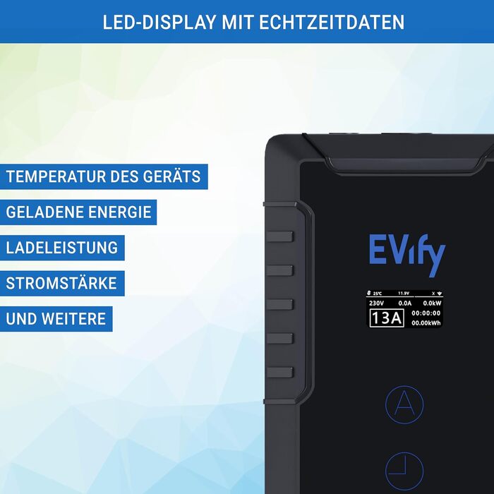 Зарядний кабель EVify тип 2 Schuko 3.7кВт 7М 16А для електромобіля та гібрида в комплекті з сумкою для кабелю - регульований струм