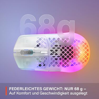 Ігрова миша з отворами на поверхні - Легка, водовідштовхувальна конструкція з пером - Оптичний датчик TrueMove Air з роздільною зд