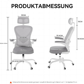 Ергономічне офісне крісло Gotland з сітки з 3D-підлокітниками та поперековою опорою, регульоване по висоті крісло для домашнього офісу та офісу, сірий колір
