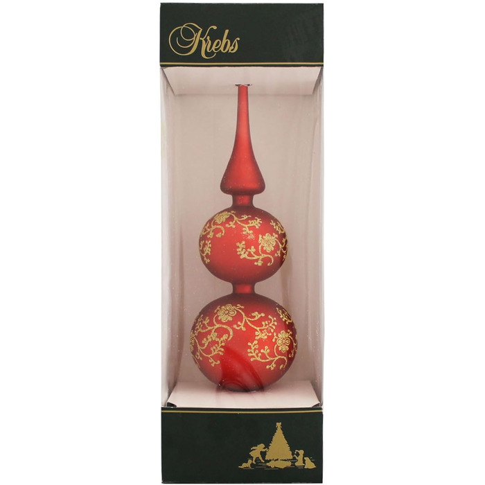 Ялинкова верхівка 34 см матово-червона Krebs Glas Lauscha