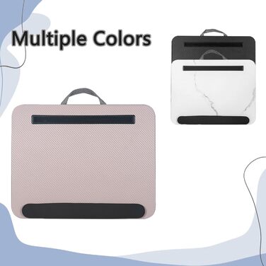 Стіл для ноутбука портативний, до 16 дюймів, з підставкою для планшета, вбудованою подушкою та підтримкою зап'ясть, ідеальний для дому та офісу, сіро-ліловий колір