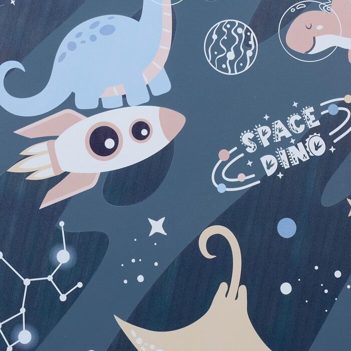 Дитячий комплект сидіння Relaxdays, 3 предмети, Space Dino, дитячий стіл з 2 стільцями, для дівчаток та хлопчиків, зона відпочинку в дитячій кімнаті, різнокольоровий