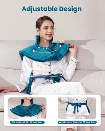 Обтяжена нагрівальна ковдра KNQZE, нагрівальний килимок з 10 рівнями нагріву, 4 таймери для спини, плечей та шиї, нагрівальний килимок, що миється, від болю в спині та шиї, подарунок на день народження для жінок та чоловіків, зелений