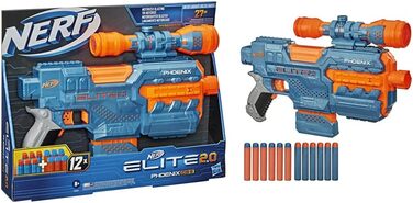 Моторизований бластер Elite 2 Phoenix CS-6, 12 дротиків Nerf, магазин на 6 дротиків, оптичний приціл, тактичні рейки, точки кріплення, батарейки 4AA Батарейки не входять до комплекту