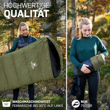 Сезонний та літній надлегкий спальний мішок 750 г/1500 г Кемпінговий спальний мішок-мумія Маленьке пакування 100 г/м/300 г Спальний мішок для подорожей на природі Літній спальний мішок оливкового кольору - 750 г, 3-