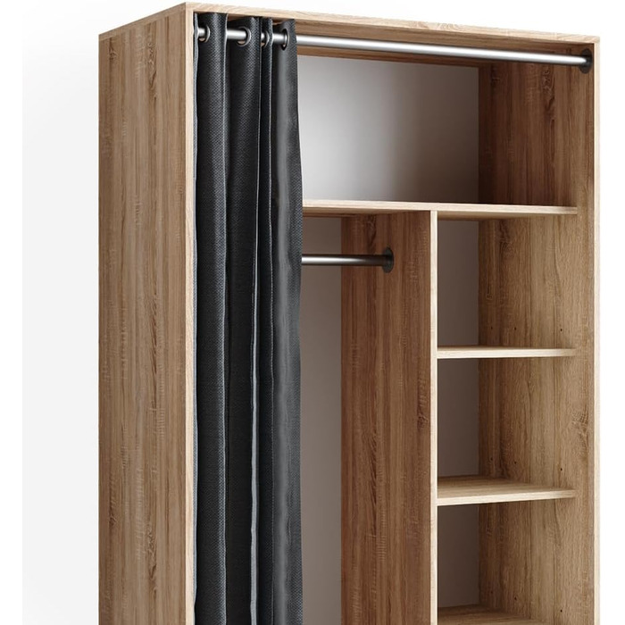 Шафа Vicco Doros, шафа з орними дверима, Сонома, 100 x 168 см відкрита, з колесами Sonoma 100x168 см