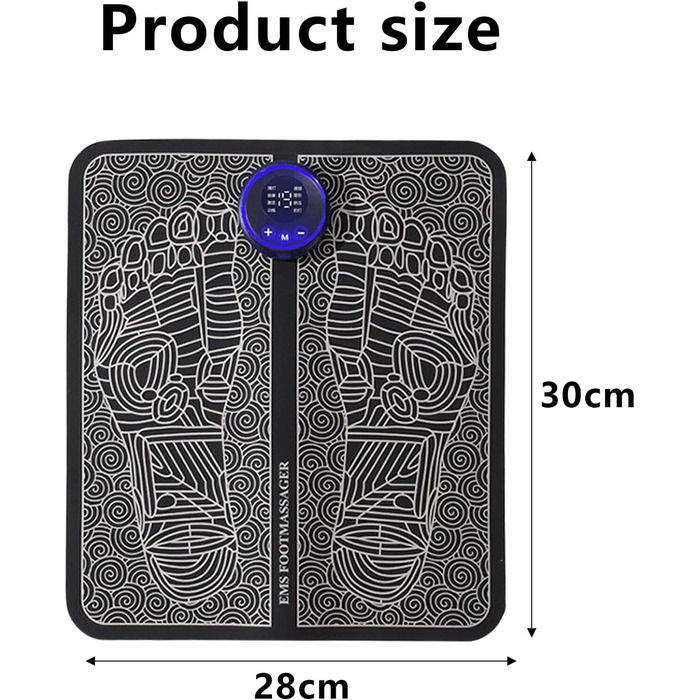 Масажер для ніг EMS електричний масажер для ніг, складний розумний масажний килимок з 8 режимами та 19 регульованими частотами, портативний масажер для ніг USB для кровообігу Біль у м'язах