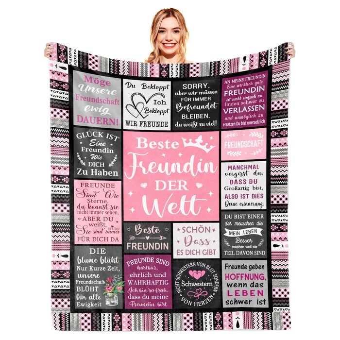Подарунки для найкращих друзів, подарунок на день народження найкращому другу, подарунки для найкращої подруги/друга, ідеї подарунків для дівчини/дівчини, подарунок на день народження для жінок, ковдра 150x130 см, подарунок для найкращого друга/друга 150x